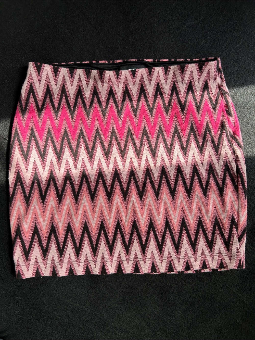 Express Pink Chevron Knit Mini Skirt